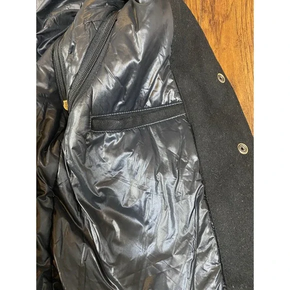 Nike Destroyer Varsity Jacket NSW Leather Sleeves Men's Medium Black Wool